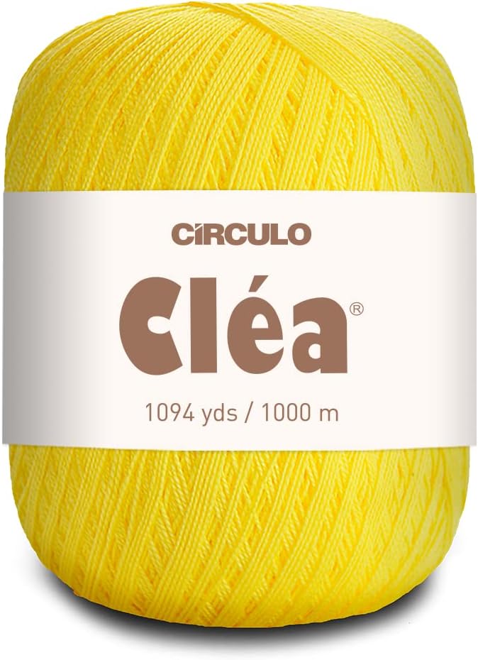 CRCULO Circulo Clea Yarn – Crochet Thread Fine Size 10-8/2 Perfect for Weaving - 100% Mercerized Brazilian Cotton (Pack of 1 Ball) – 5.3 oz, 1094 yds - Color: 1709 - Gouda - Image 1
